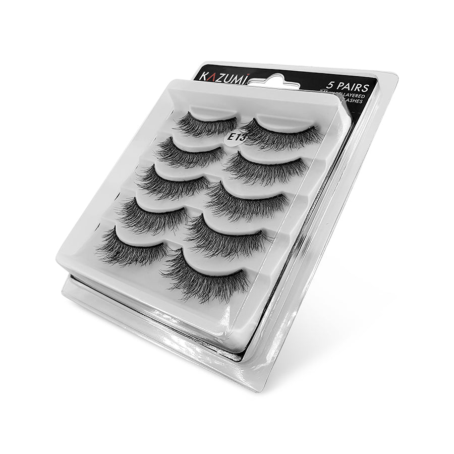 Multi-layered silk band eyelash E13 (5 pack) | kazumibeauty