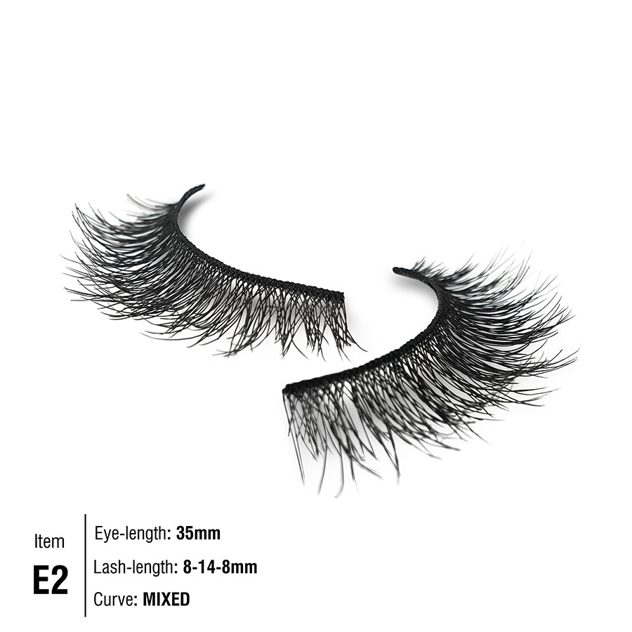 Multi-layered silk band eyelash E2 (3 pairs pack) | kazumibeauty